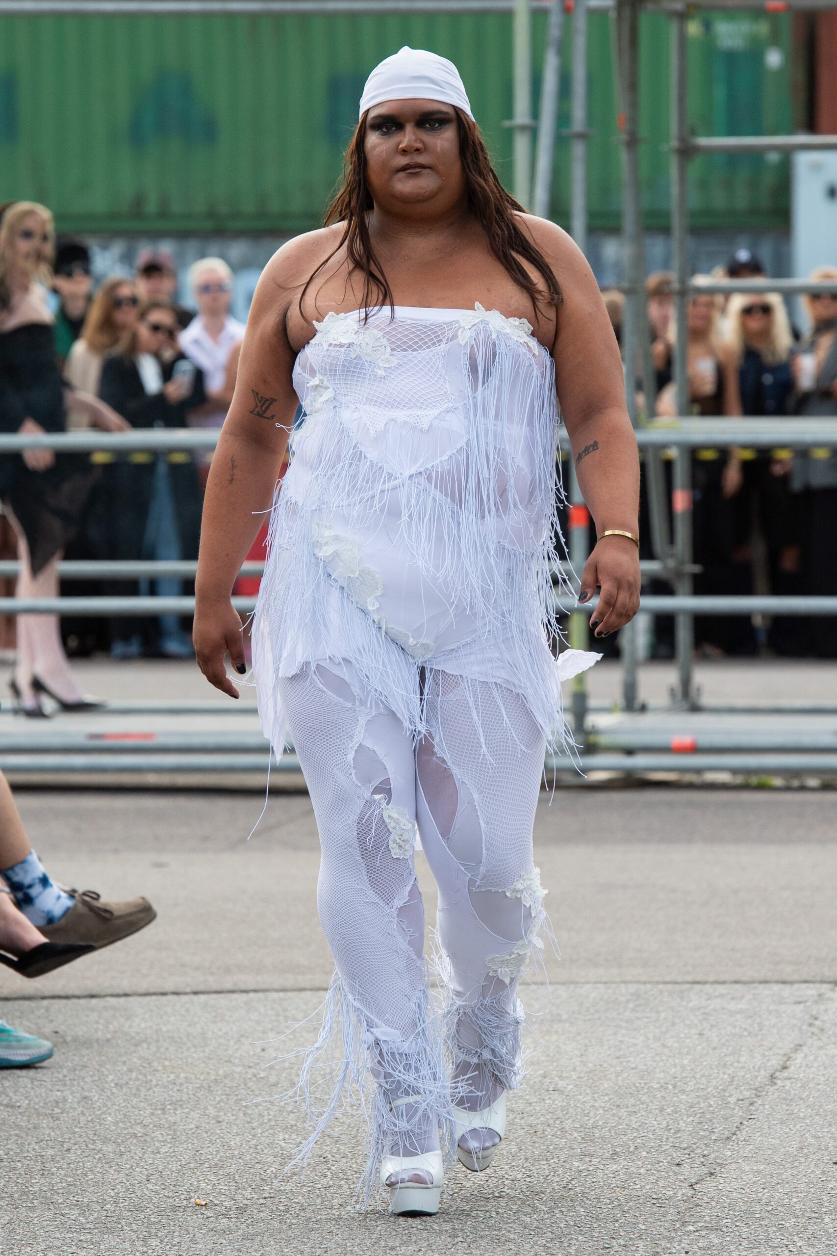 Model wearing Alectra Rothschild/Masculina SS25 during Copenhagen Fashion Week