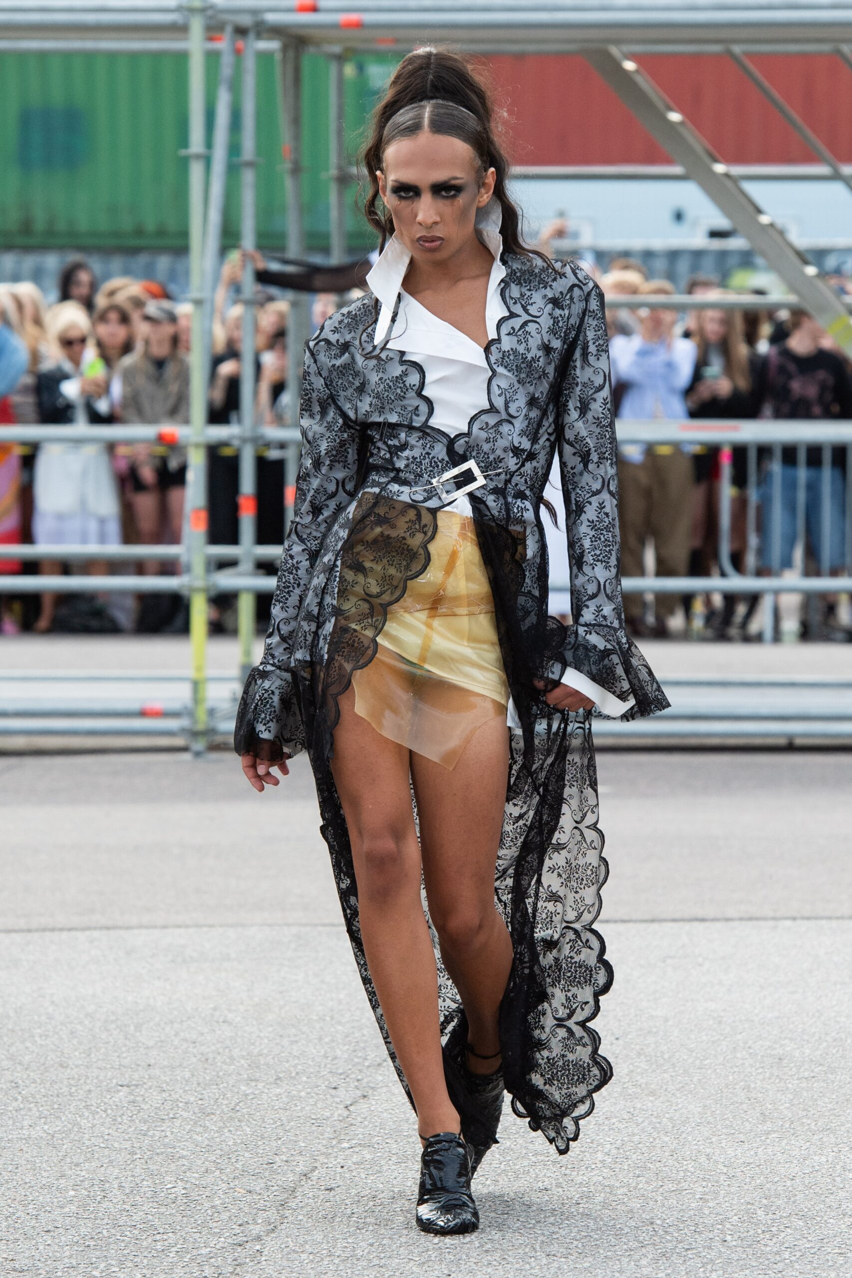 Model wearing Alectra Rothschild/Masculina SS25 during Copenhagen Fashion Week