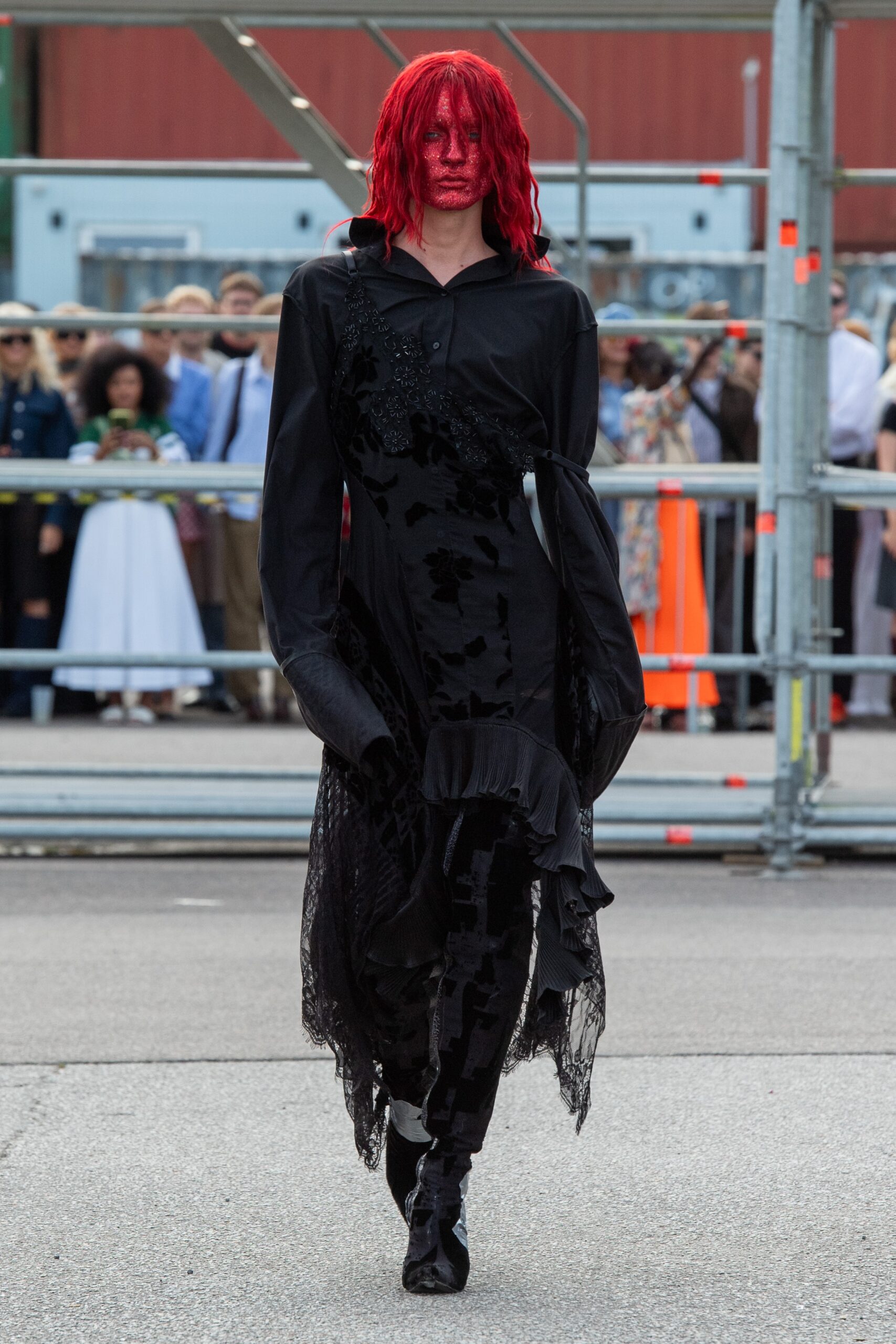 Model wearing Alectra Rothschild/Masculina SS25 during Copenhagen Fashion Week