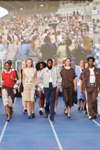 Models wearing Baum und Pferdgarten SS25 during Copenhagen Fashion Week