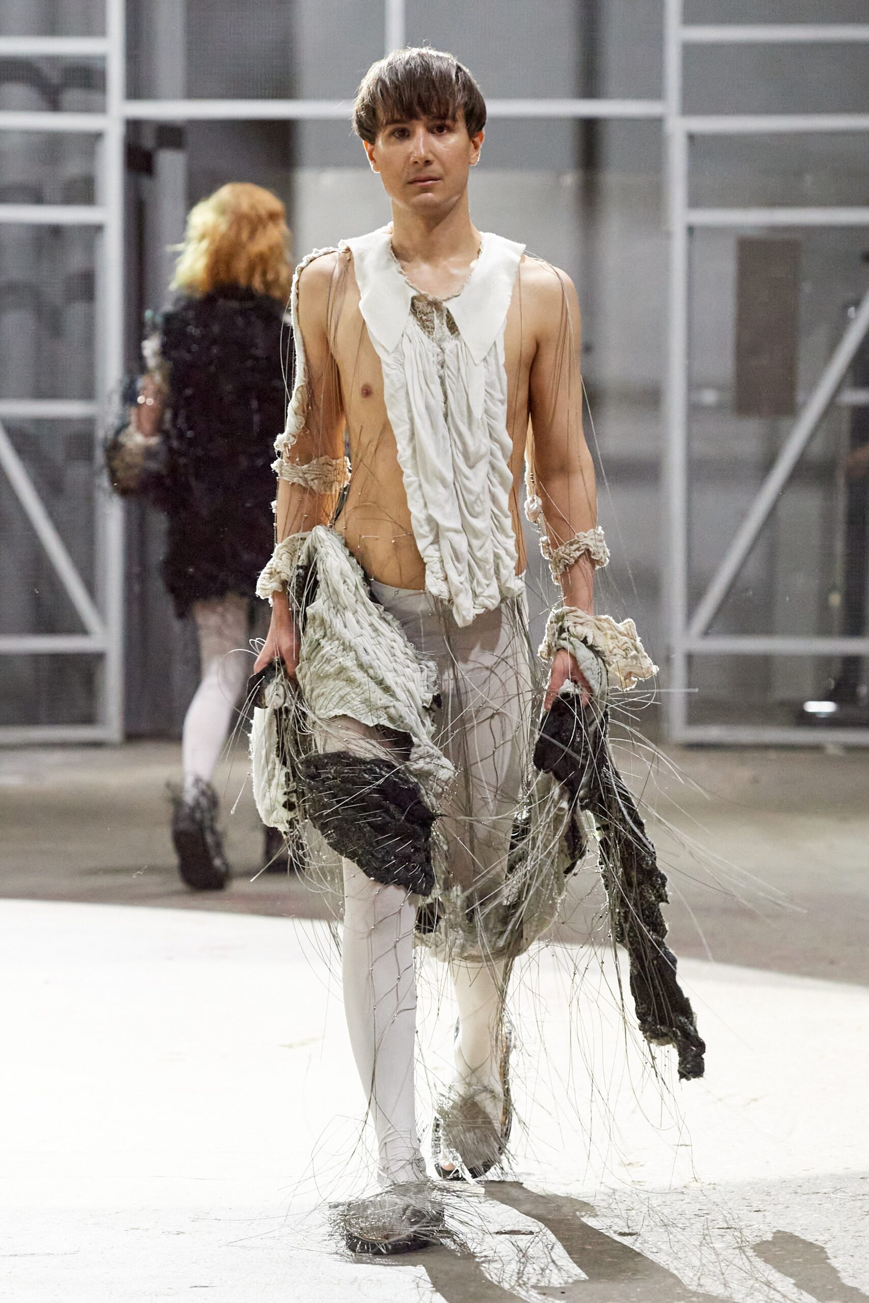 Model wearing a design from Swedish School of Textiles during Copenhagen Fashion Week SS25