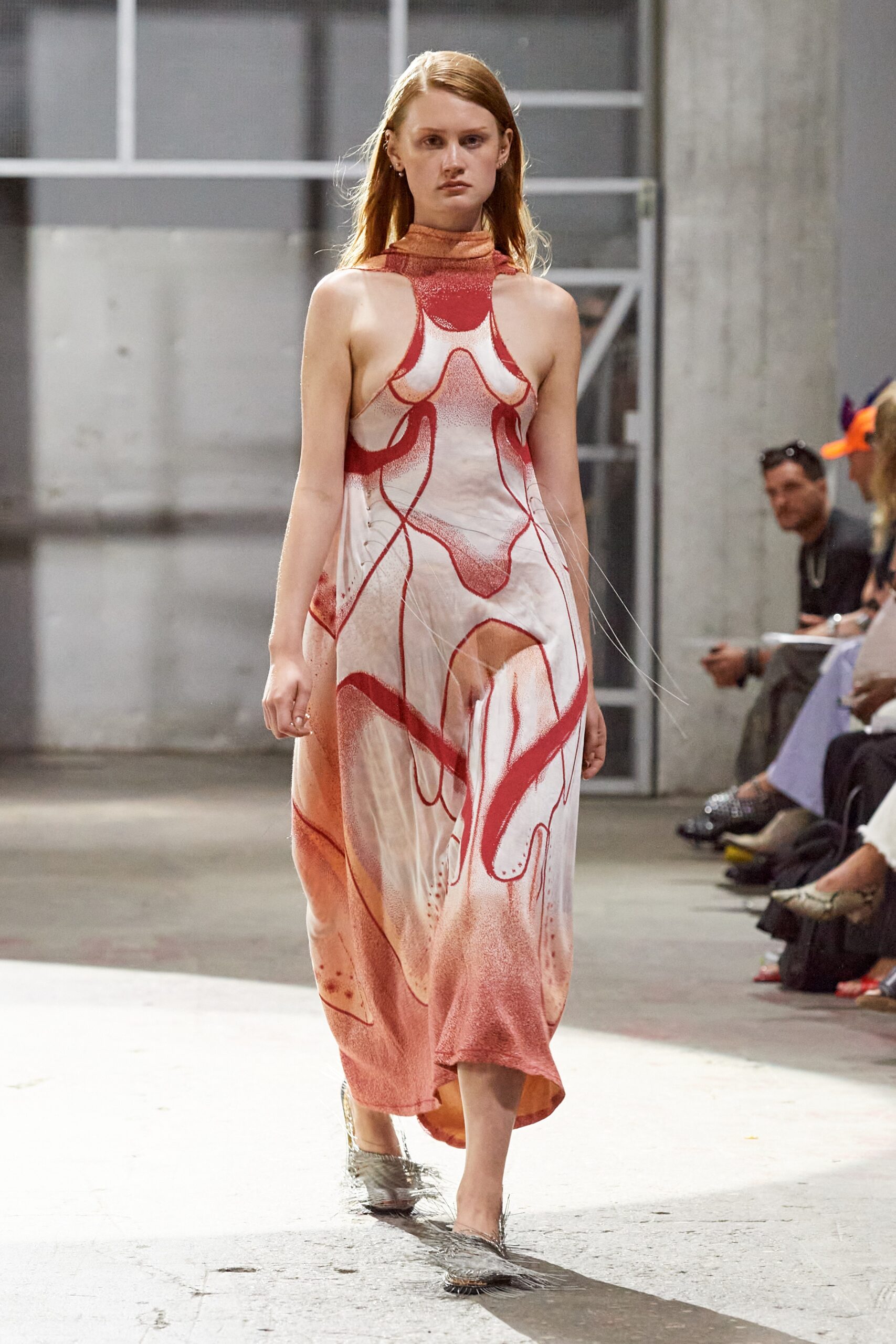 Model wearing a design from Swedish School of Textiles during Copenhagen Fashion Week SS25